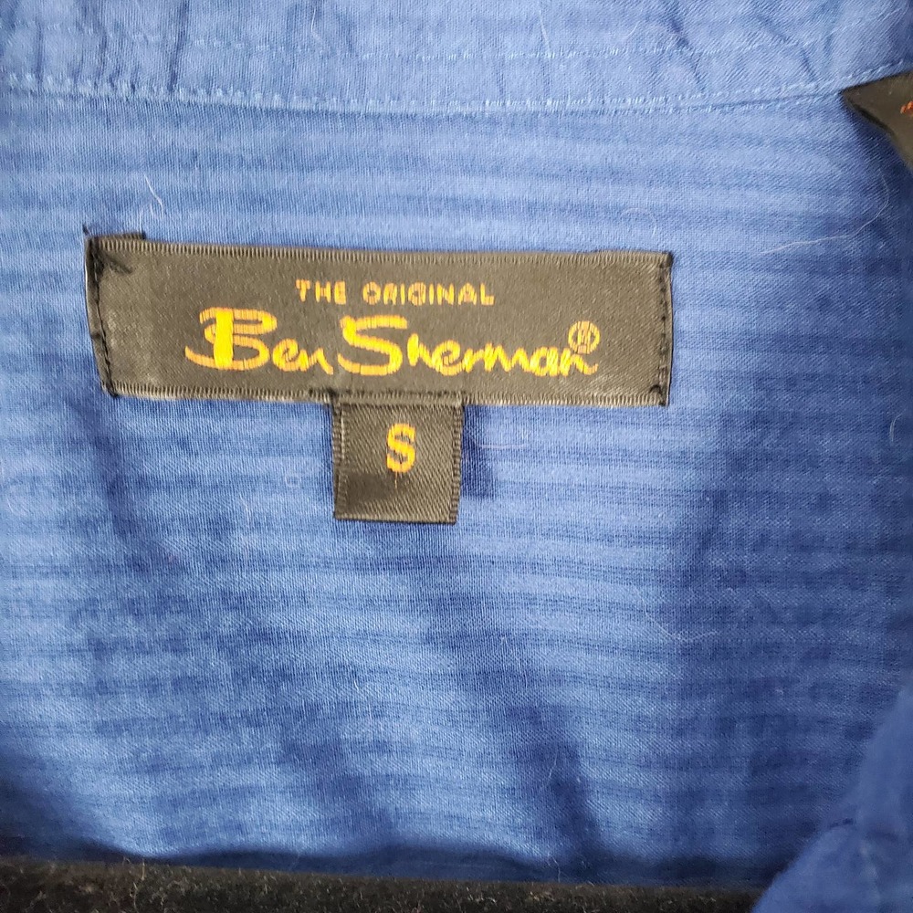 Ben Sherman Women's Blue Button Front Belted Pin Stripe LS Cotton Shirt/Tunic S - Picture 3 of 8